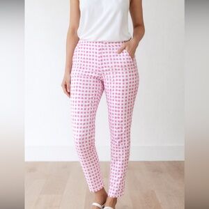 Khakis by GAP Skinny Mini Hot Pink White Square Pattern Summer
